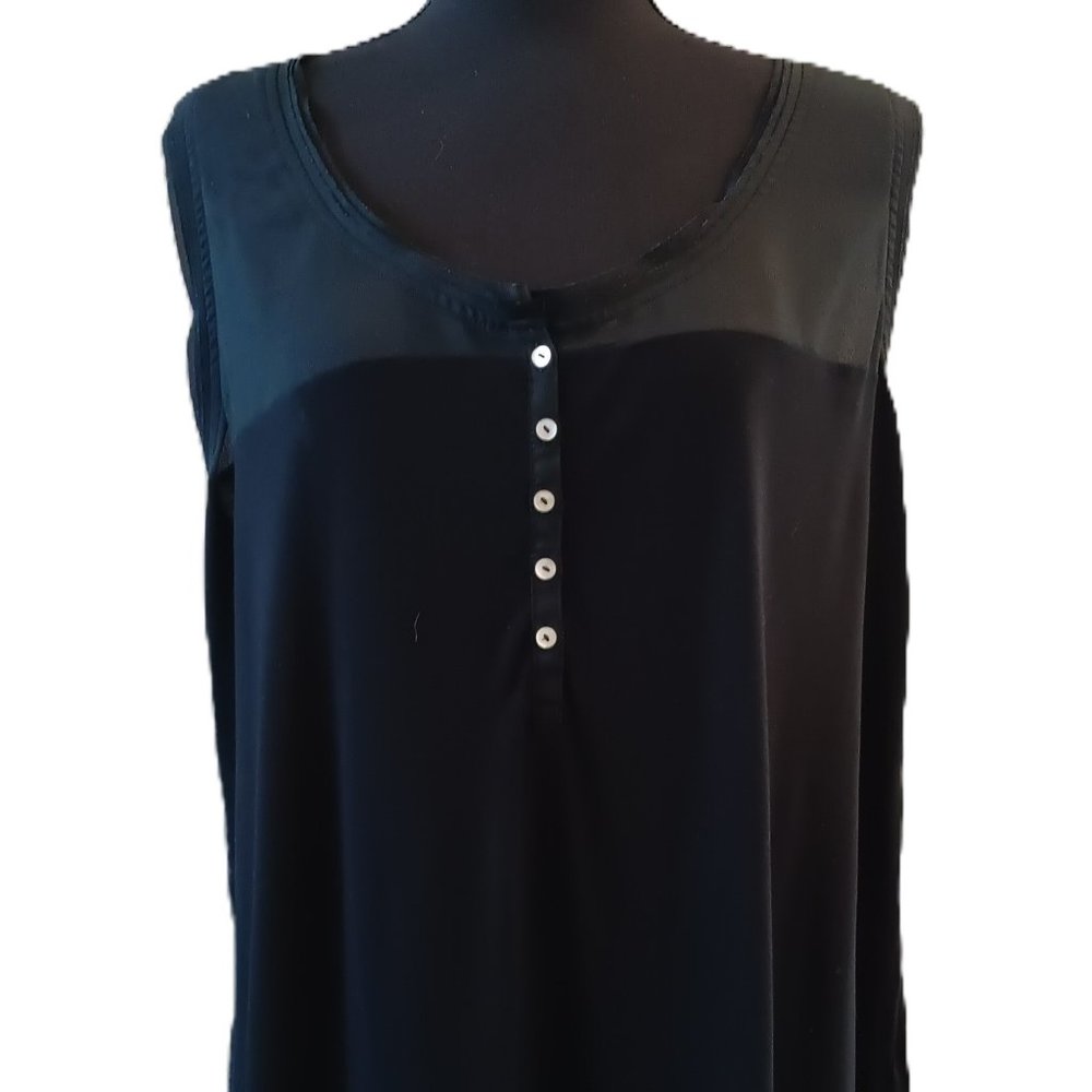 Merona Black Lightweight Button Down Tank Top